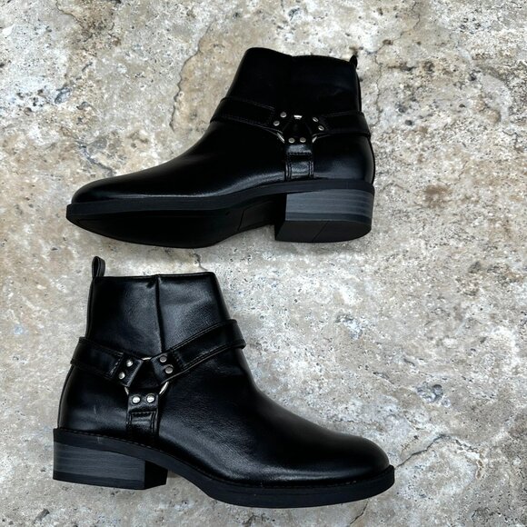 Portland Boot Company Wendy Black Harness Ankle Boots Size 2M Girls Faux Leather - Picture 5 of 10